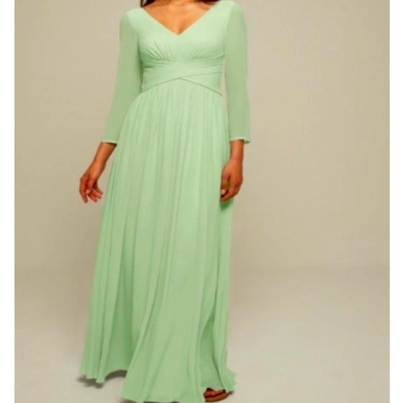 AW Kalei Bridesmaid Prom Formal Special Occasion Wedding Guest Dress, 12, Green - Picture 1 of 7